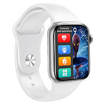 Розумний годинник Smart Watch M16 Plus Смартгодинник із мікрофоном Шагомер Пульсометр Тонометр 44mm Сріблястий, фото 5