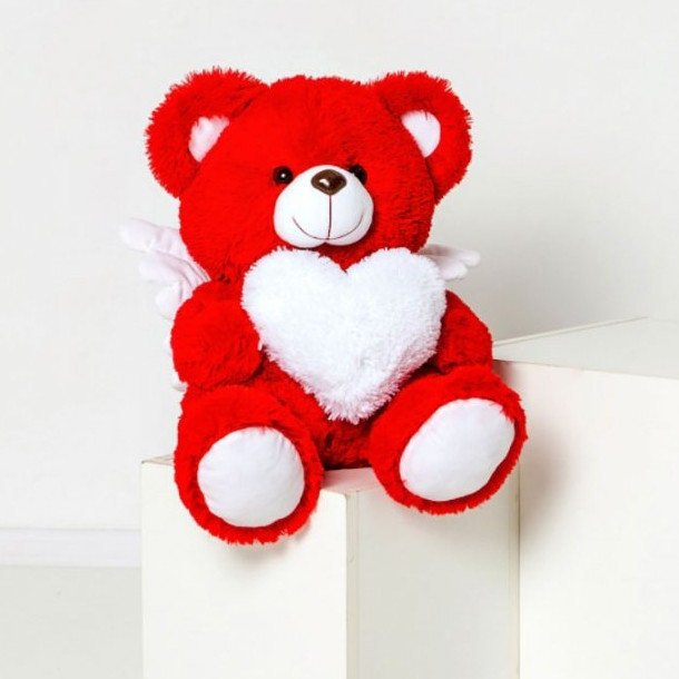 Іграшка Ведмедик із сердечком 65 см плюшевий, Маленькі плюшеві ведмедики із серцем — м'які іграшки на подарунок