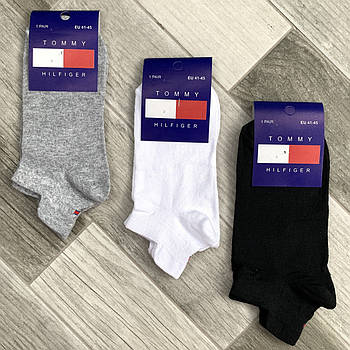 Шкарпетки чоловічі демісезонні бавовна короткі Tommy Hilfiger, розмір 41-45, ассорті, 04530