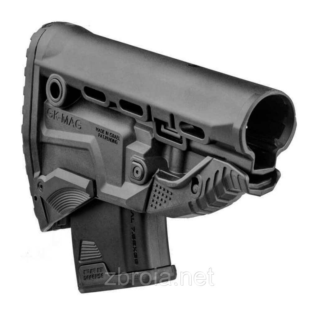 Приклад FAB Defense GK-MAG для АК з магазином на 10 патронів (без буферної труби) чорний, фото 1