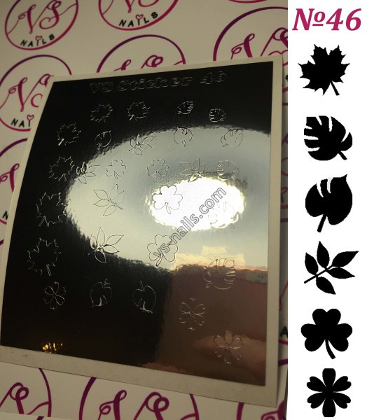 Металізовані наліпки для нігтів VS NAILS № 46 срібло, фото 1