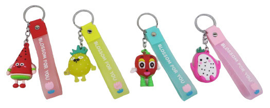 Брелок силіконовий з хлястиком "Фрукти" 5см, 4 види, фото 1