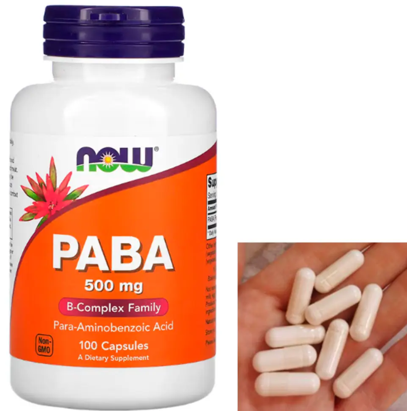 Парааминобензойная кислота (Вітамін B10) NOW Foods PABA 100 капс