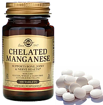 Марганець Solgar Chelated Manganese 100 tabs, фото 3