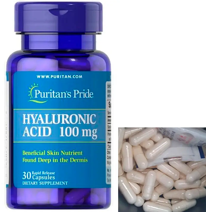 Гіалуронова кислота Puritan's Pride Hyaluronic Acid 100 mg 30 капс, фото 2