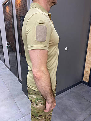 Поло тактичне Vogel, колір Койот, розмір M, з липучками для шевронів на рукавах, тактична футболка, фото 2