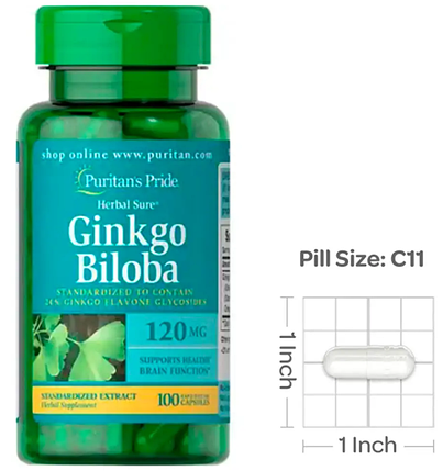 Гінгко білоба Puritan's Pride Ginkgo Biloba 120 mg 100 кап, фото 2
