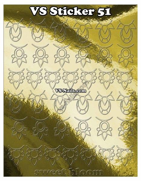 Металізовані наліпки для нігтів VS NAILS № 51 золото, фото 1