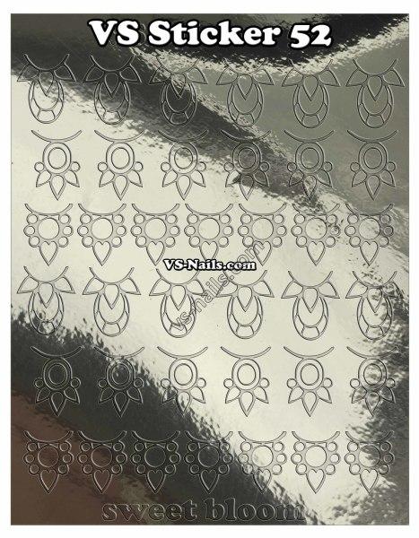 Металізовані наліпки для нігтів VS NAILS № 52 срібло, фото 1