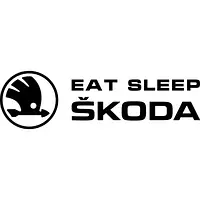 Виниловая наклейка на авто - Eat Sleep Skoda размер 20 см