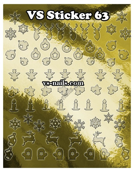 Металізовані наліпки для нігтів VS NAILS № 63 золото, фото 1