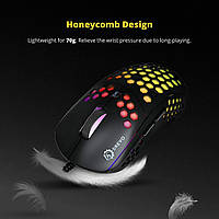 Игровая мышь DREVO Falcon Full RGB Wired Light Weight 70g Gaming Mouse 16000DPI Optical Sensor PixArt 3389, 10