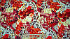 Тканина штапель червоно-жовтогарячого кольору "Вогняні троянди", фото 2