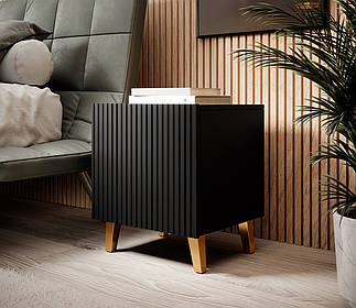 Тумба приліжкова (комлект з двух штук) в спальню, вітальню Pafos чорний матовий Cama meble