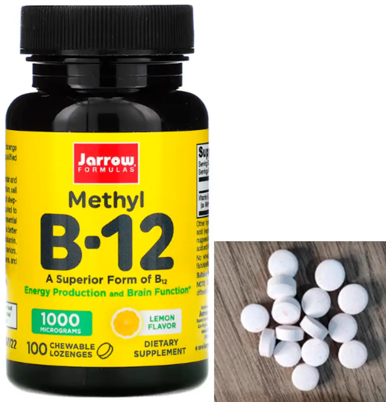 Вітамін В12 Jarrow Methyl B-12 1,000 mcg 100 таб лимон