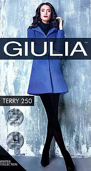 Колготки бавовняні на махрі Giulia Terry 250 чорного кольору розміри 2 3 4 5