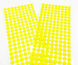Липучка кольорова кругла MINI 10 мм (10 шт) - №3 Жовта