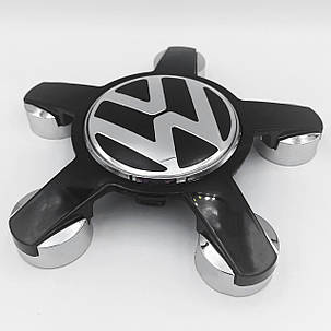 Ковпачок (заглушка) на литі диски VW (Фольксваген) 135 мм ЗІРКА, Чорна (4F0601165), фото 3
