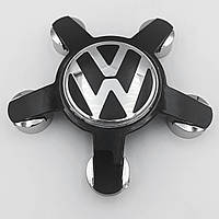 Колпачек (заглушка) на литые диски VW (Фольксваген) 135 мм ЗВЕЗДА Черная (4F0601165)