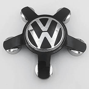 Ковпачок (заглушка) на литі диски VW (Фольксваген) 135 мм ЗІРКА, Чорна (4F0601165), фото 1