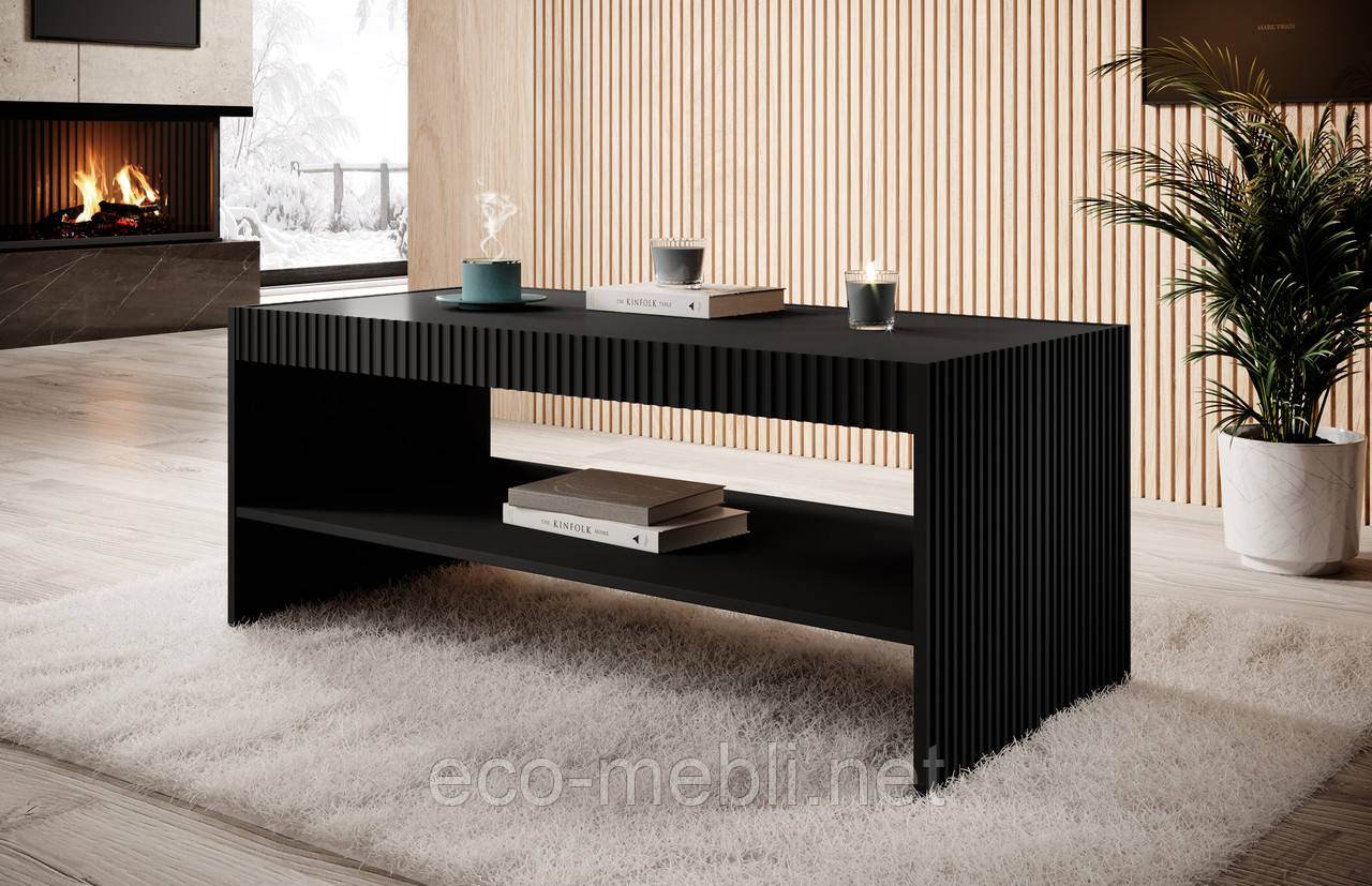 Стіл журнальний у вітальню, дитячу Pafos чорний матовий Cama meble