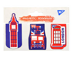 Закладки магнітні YES "London", висікання, 3шт