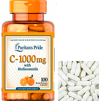 Вітамін С Puritan's Pride C-1000 mg with bioflavonoids 100 капс, фото 5