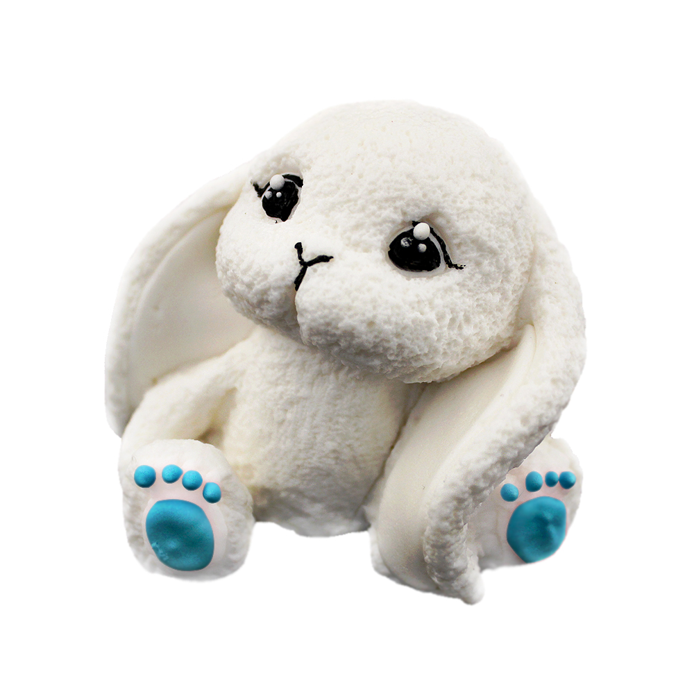 Фігурка з мастики "Зайченя" з блакитними лапками, фото 1