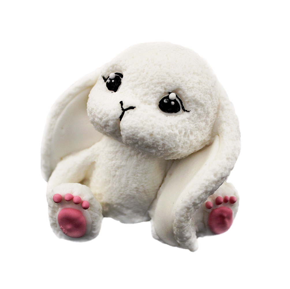 Фігурка з мастики "Зайченя" з рожевими лапками, фото 1