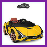 Детский электромобиль спортивный (Lamborghini) M 4530EBLR-6, Детская машина на аккумуляторе Желтый 2 мотора Ba