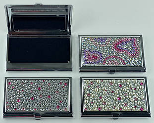 Візитниця REMON зі стразами, колір - золото