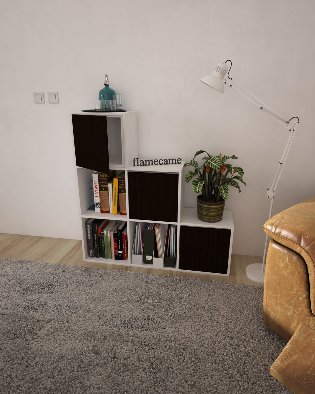 Стелаж для будинку на 6 комірок з 3 модулями з ДСП II MD+P3, фото 1