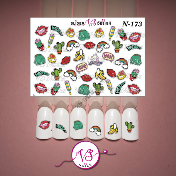 Наліпка слайдер дизайн для нігтів VS NAILS N-173, фото 1