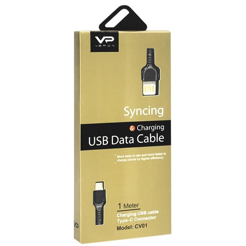 Кабель USB Veron CV01 (Type C) (1m) Сірий, фото 1