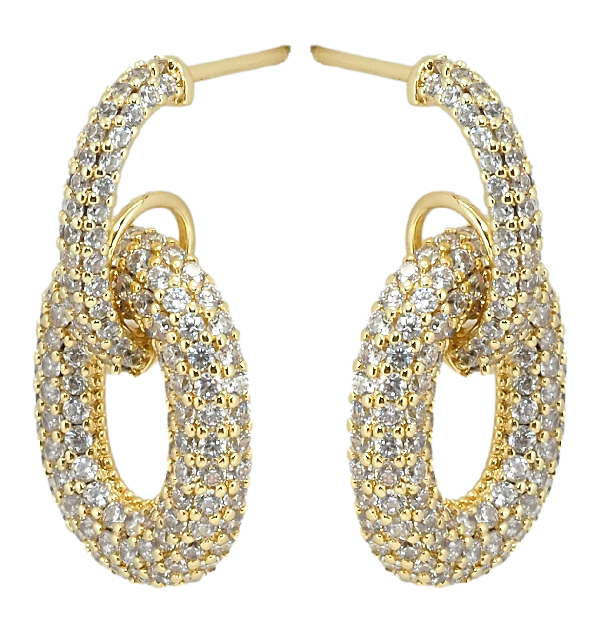 Сережки Xuping QQMM Позолота 14K пусети "Інкрустація цирконієм"