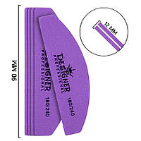 Баф-дуга Дизайнер для полировки и шлифовки ногтей (90мм*12мм) фиолетовый 180/240