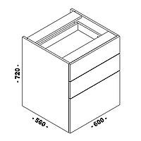Нижняя секция 600х720х560 под выдвижные ящики (361.BI.009)