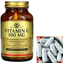 Вітамін С Солгар Solgar Vitamin C 500 мг 100 капсул, фото 3
