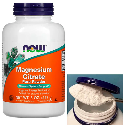 Магній цитрат NOW Foods Magnesium Citrate Pure Powder 227 г, фото 3