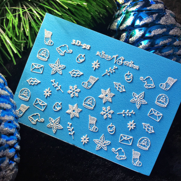 Наліпка слайдер дизайн для нігтів VS NAILS 3D-58, фото 1