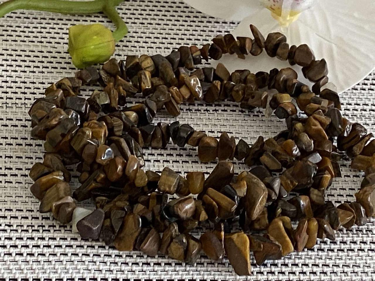 Дрібний скол тигряче око  ( нитка  80 см)
