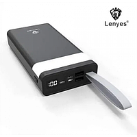 Внешний аккумулятор Power bank Lenyes PX391 30000 Mah батарея зарядка с фонариком Чёрный