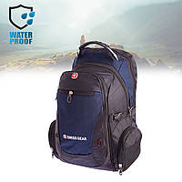 Рюкзак походный туристический Backpack "1522" 35л Синяя дорожная сумка рюкзак с водонепроницаемым чехлом (GK)
