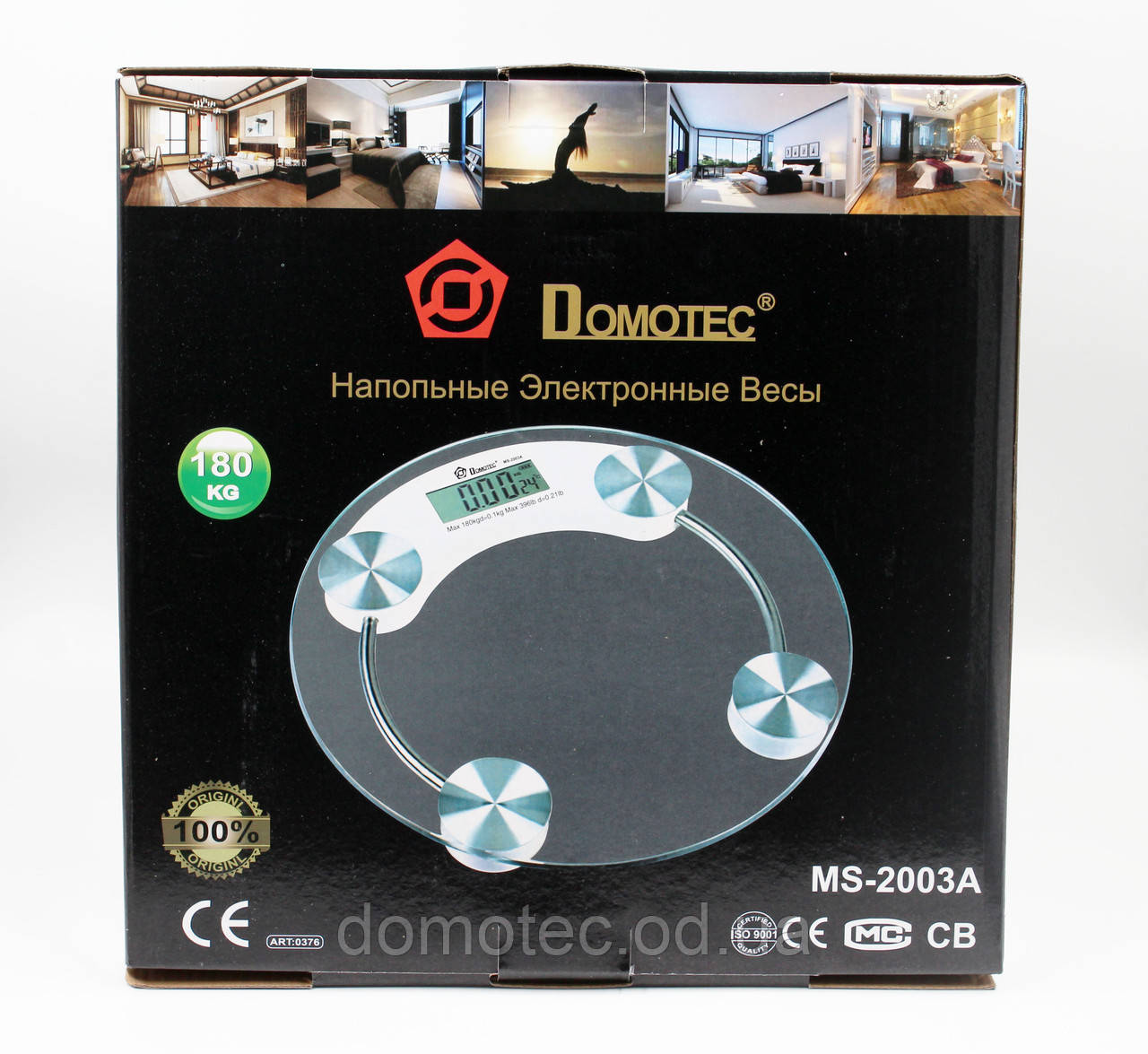 Ваги підлогові Domotec ACS MS 2003A 180 кг. круглі з датчиком температури повітря