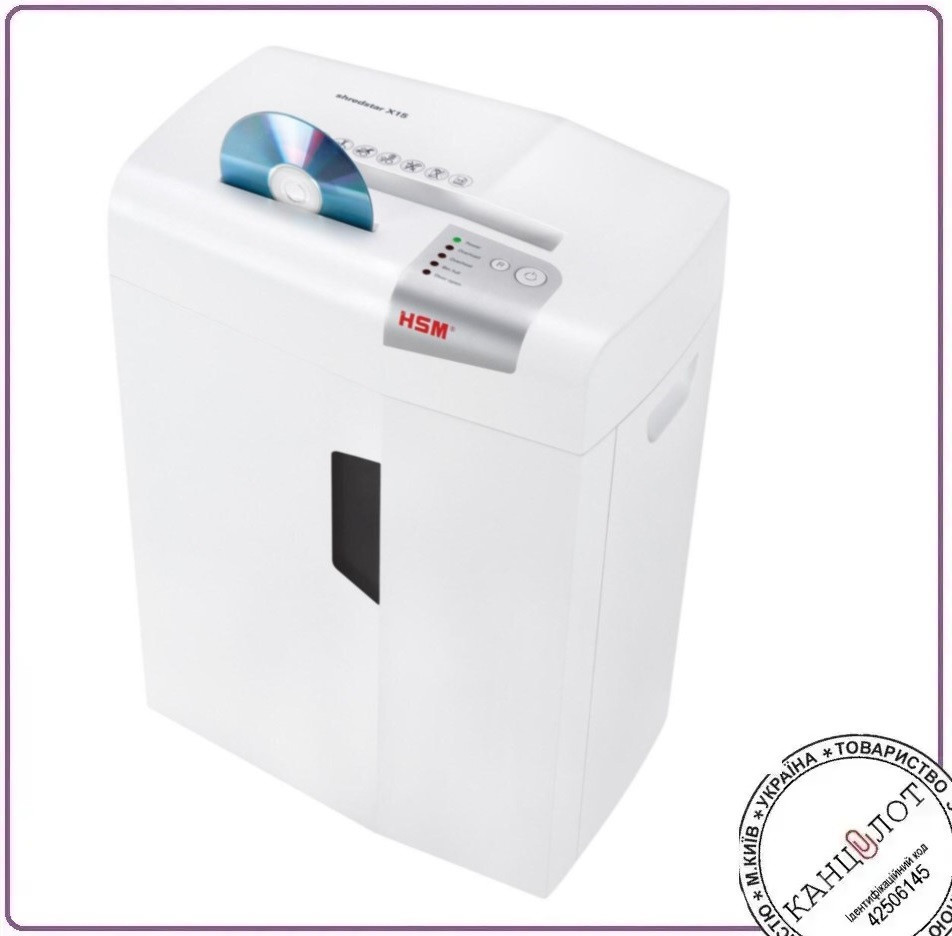 Шредер. Знищувач документів HSM SHREDSTAR X15 (4X37). (6020455)