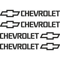 Набор виниловых наклеек на ручки авто - Chevrolet размер 10 см ( 4 шт. )