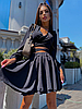 Жіночий легкий літній костюм топ і спідниця-шорти (чорний, малиновий) КБ-3-0822, фото 2