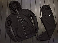 Молодежный трикотажный спортивный костюм мужской Nike , Мужские брендовые спортивные костюмы найк Черный