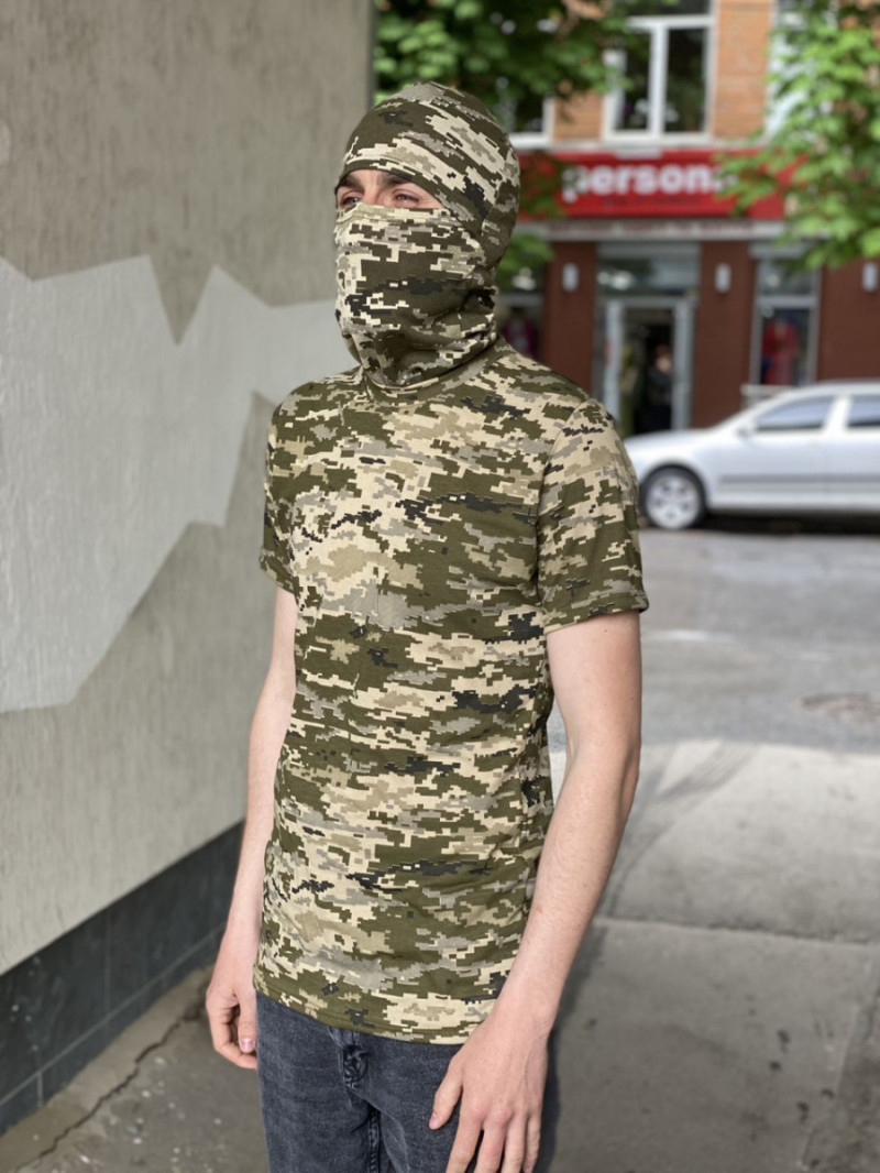 Футболка тактична TY-0359 розмір 46-52, L-2XL піксель, камуфляж