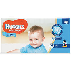 Підгузки Huggies Ultra Comfort 4 для хлопчиків (7-16 кг) 50 шт